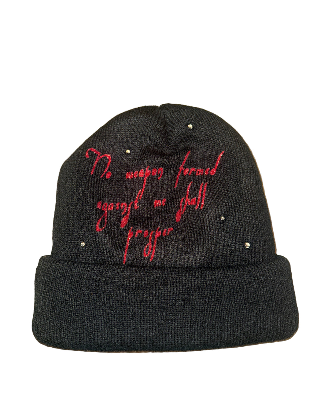 Kreme "Otto"  Thick Rhinestone Beanie with Wavy We Trust Statement