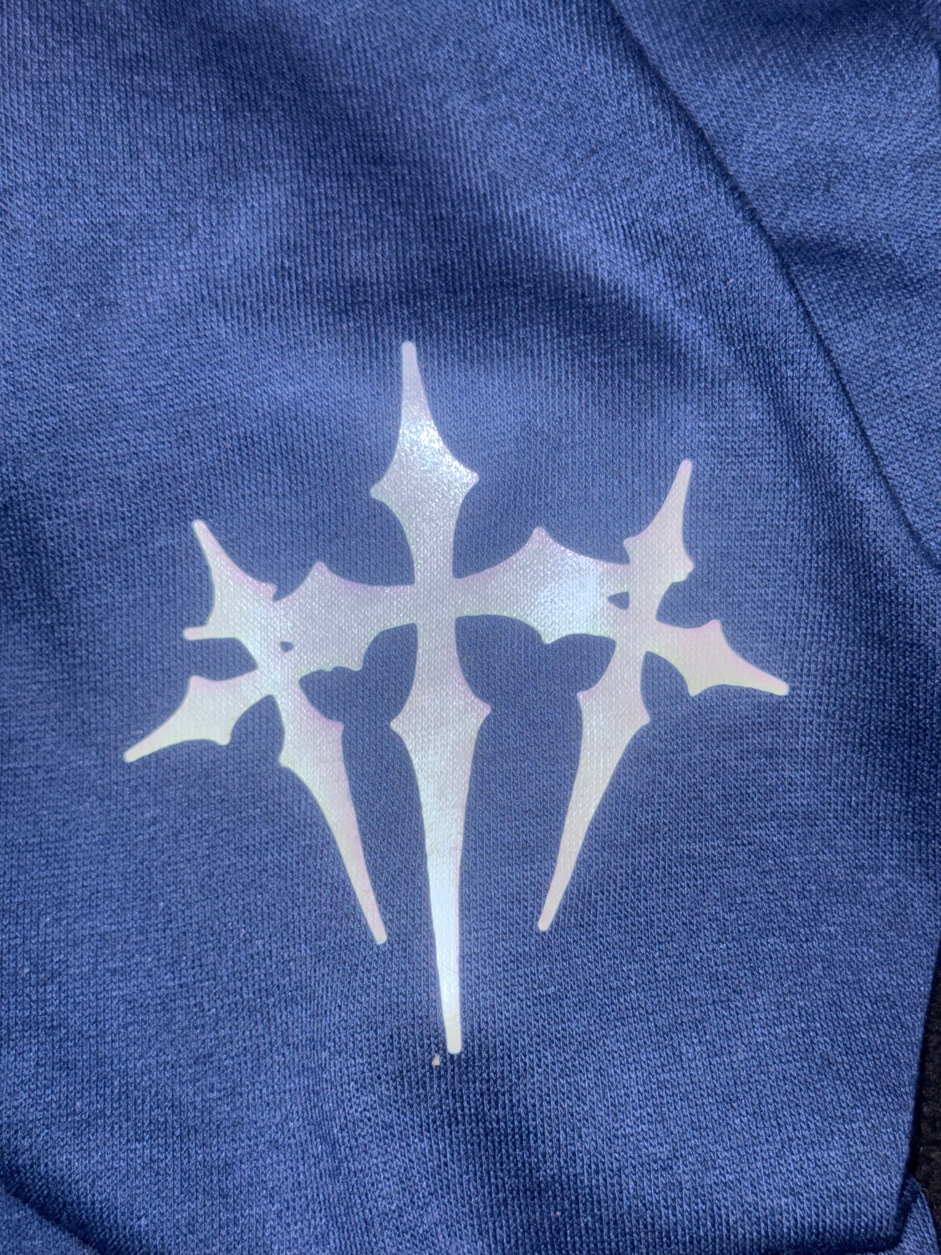 Kreme "CrashOuts Only" ZipUp Full Graphic Rhinestone Hoodie with “WavvyWeTrust” Design and Rhinestone Accents.